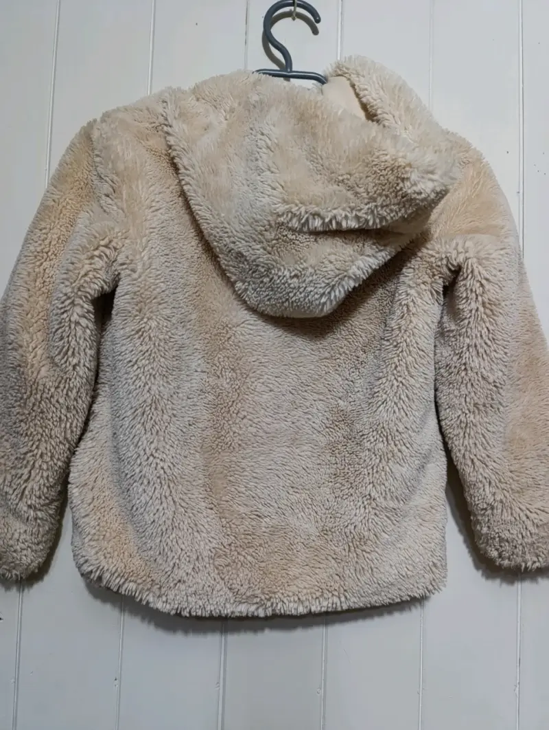 Chaqueta de Peluche Beige para Niños Talla 10 - 3