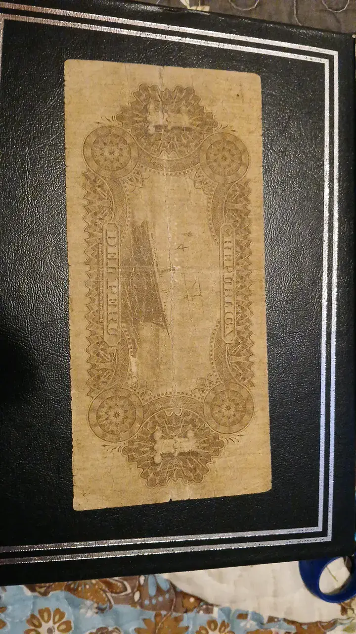 Billete antiguo de un sol de Perú 1879 - 2