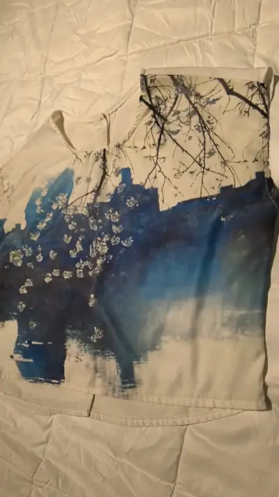 Blusa sin mangas con estampado floral azul - miniatura 3