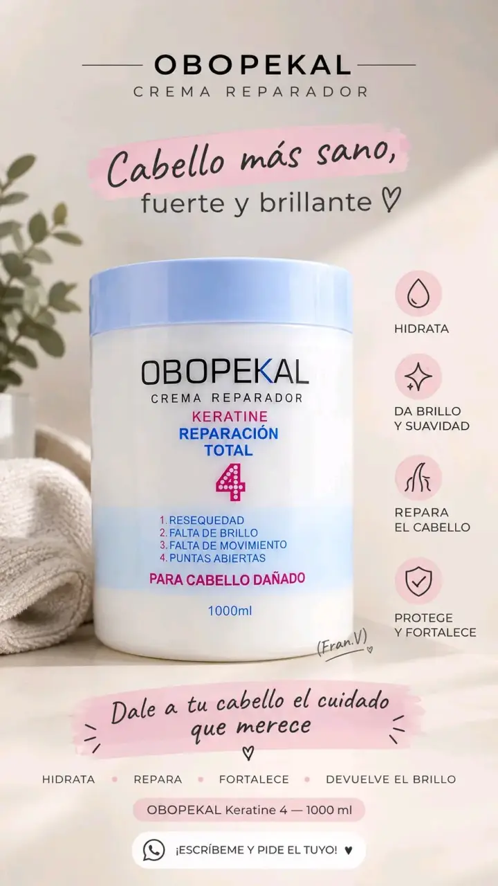 Crema Reparadora Obopekal Keratine 1000ml