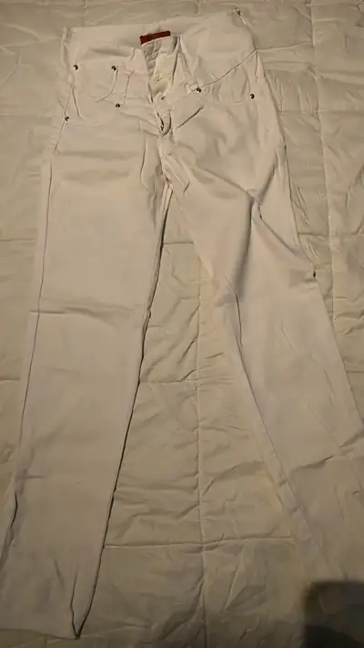 Jeans Pantalon blancos strech colombianos - miniatura 1