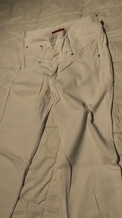 Jeans Pantalon blancos strech colombianos - miniatura 2