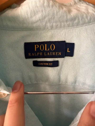 Camisa Polo Ralph Lauren celeste para mujer - miniatura 3