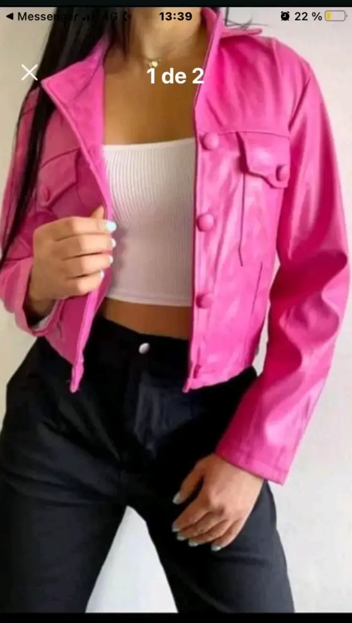 Chaqueta corta fucsia para mujer