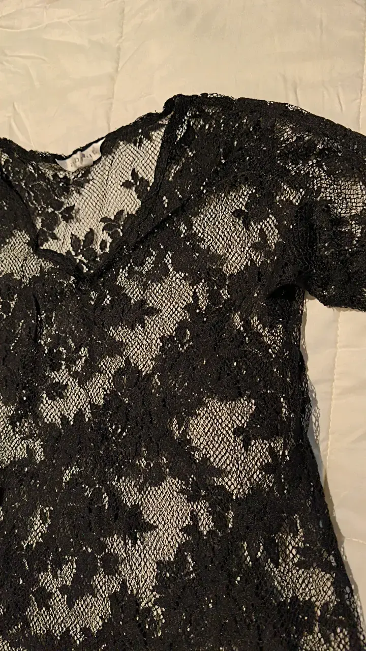 Blusa de encaje negra para mujer - 3