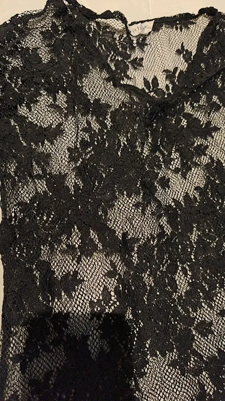 Blusa de encaje negra para mujer - 4