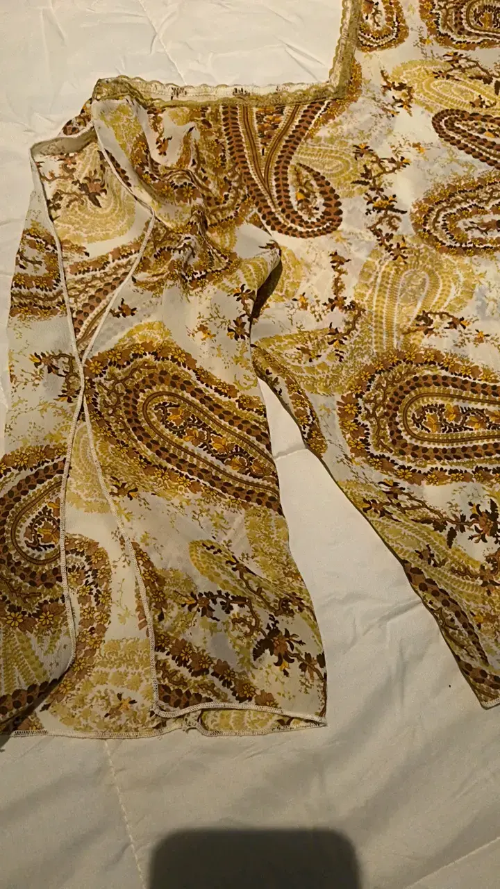 Blusa estampada gasa de manga larga abierta - 2