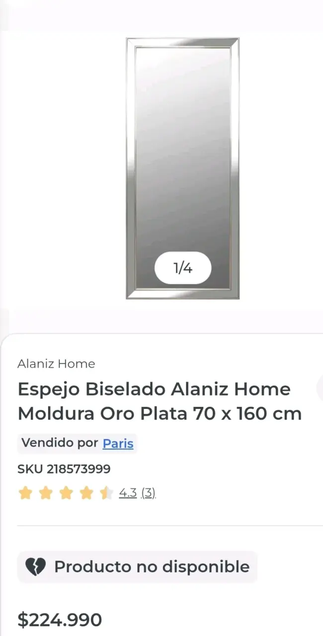 Espejo biselado Alaniz Home 70x170 cm - 3