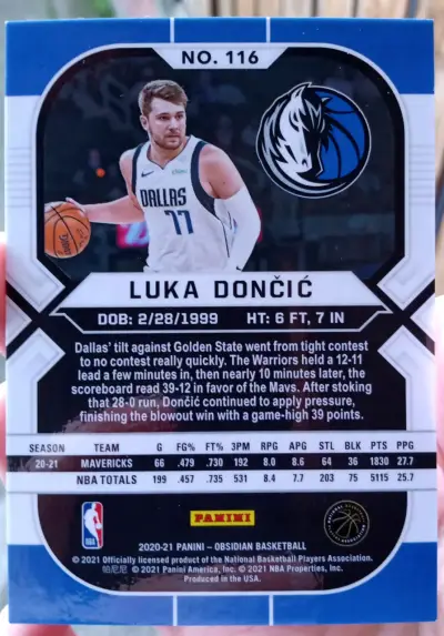 Tarjeta Coleccionable Luka Dončić Obsidian - miniatura 2