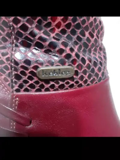 Botines de cuero rojos con tacón alto Kebles - miniatura 3