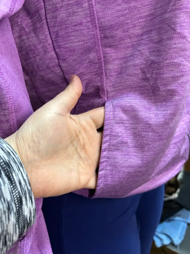 Poleron deportivo morada para mujer con cierre - 3
