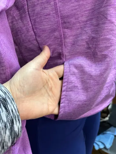 Poleron deportivo morada para mujer con cierre - miniatura 3