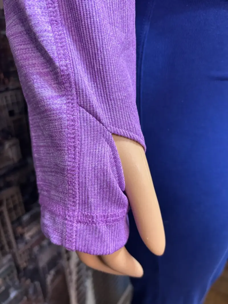 Poleron deportivo morada para mujer con cierre - 4