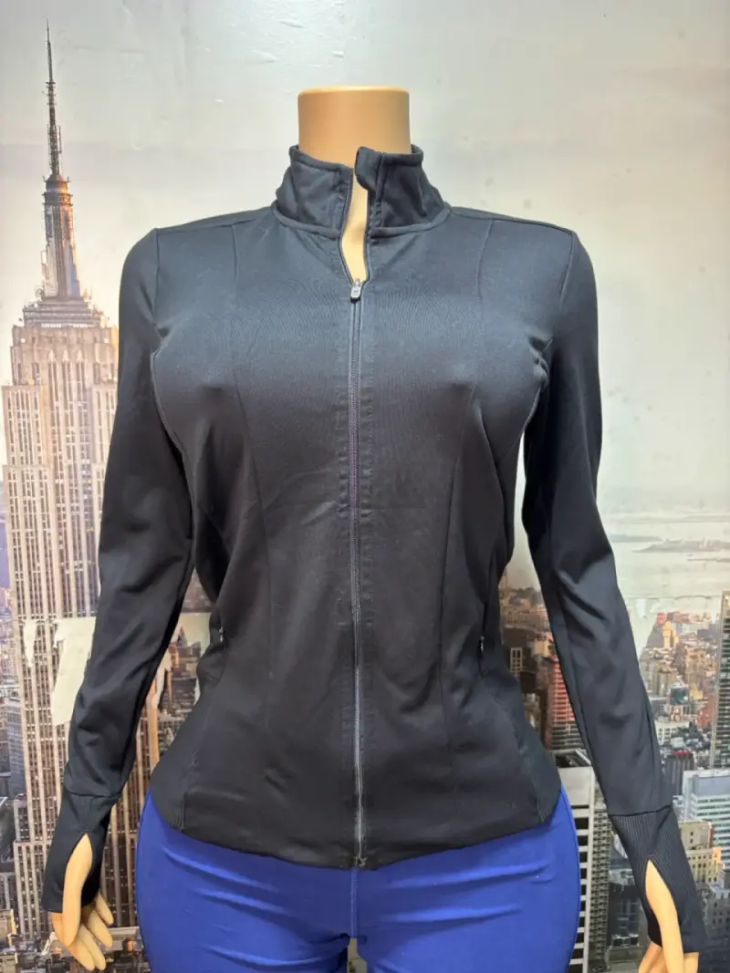 Chaqueta Deportiva Negra para Mujer con Cierre - 3