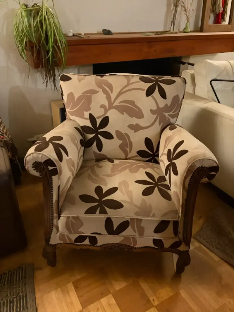 Sillones Normando  Tapizados en Tela  Floral gamuz - 2