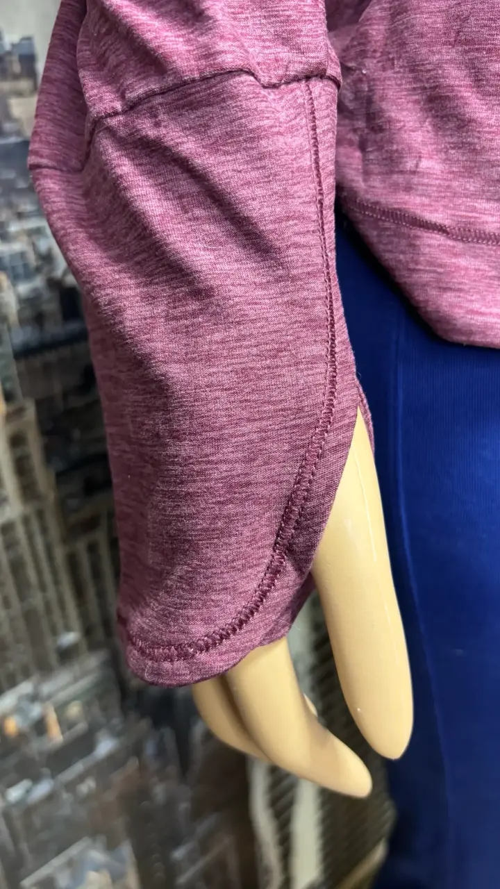 Polera manga larga color burdeo para mujer - 3