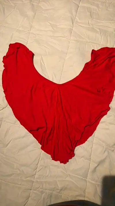 Polera en punta roja suelto para mujer - miniatura 1