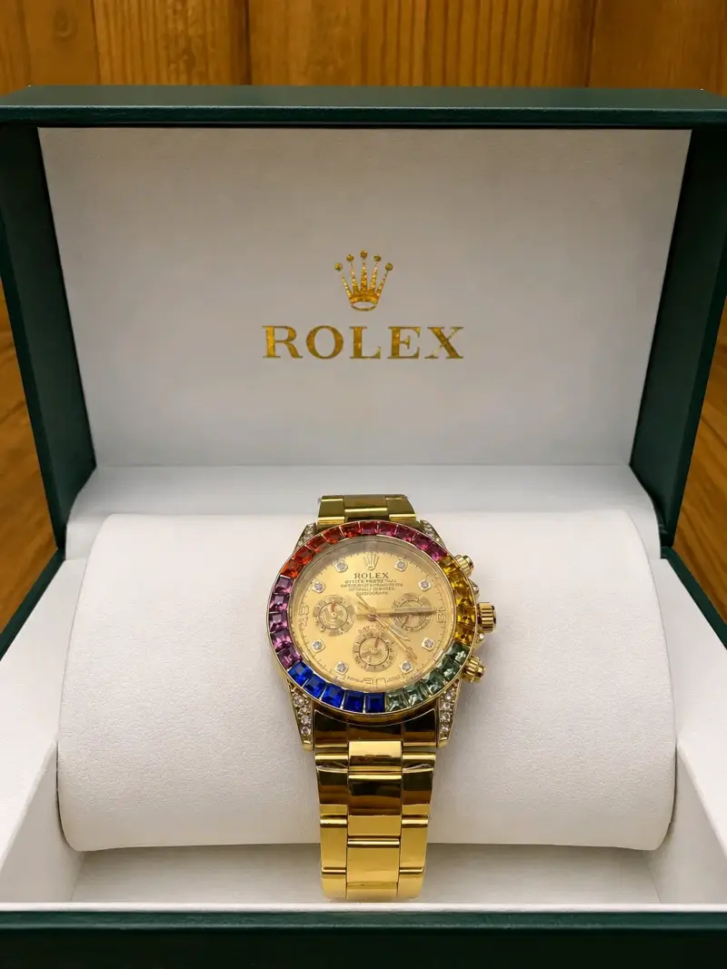 Reloj Rolex Rainbow Bisel Multicolor - 3