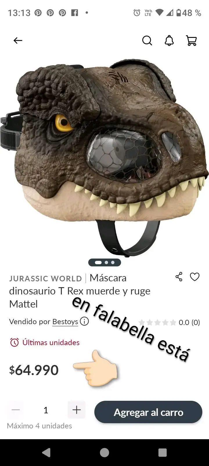 Máscara Interactiva T-Rex Jurassic World GWD71 - 5