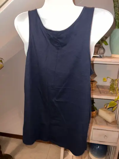 Polera sin mangas Esprit  azul con diseño floral - miniatura 3