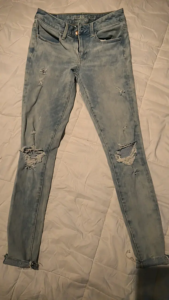 Jeans desgastados American Eagle súper strech muje - 1