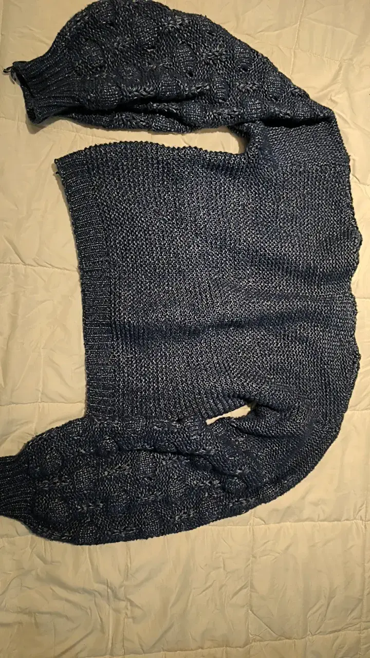 Suéter tejido azul marino para mujer - 1