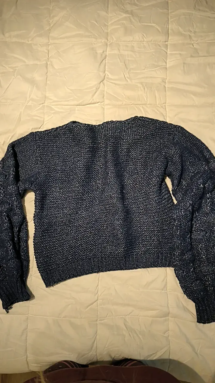 Suéter tejido azul marino para mujer - 2