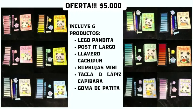 Set de Papelería Sanrio con Stickers y Accesorios - 2