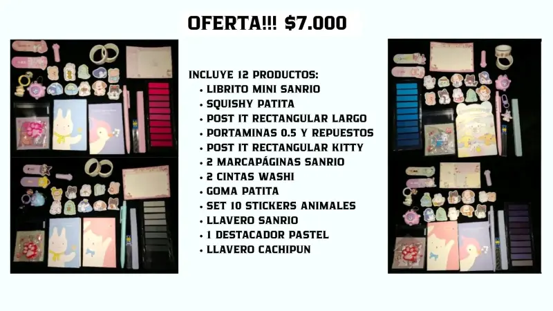 Set de Papelería Sanrio con Stickers y Accesorios - 3