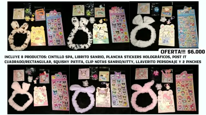 Set de Papelería Sanrio con Stickers y Accesorios - 4