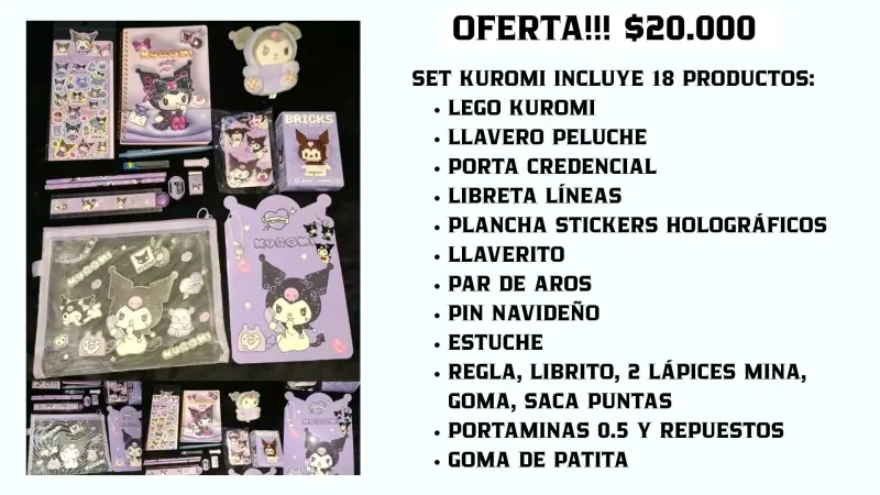 Set de Papelería Sanrio con Stickers y Accesorios - 5