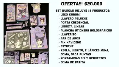 Set de Papelería Sanrio con Stickers y Accesorios - miniatura 5