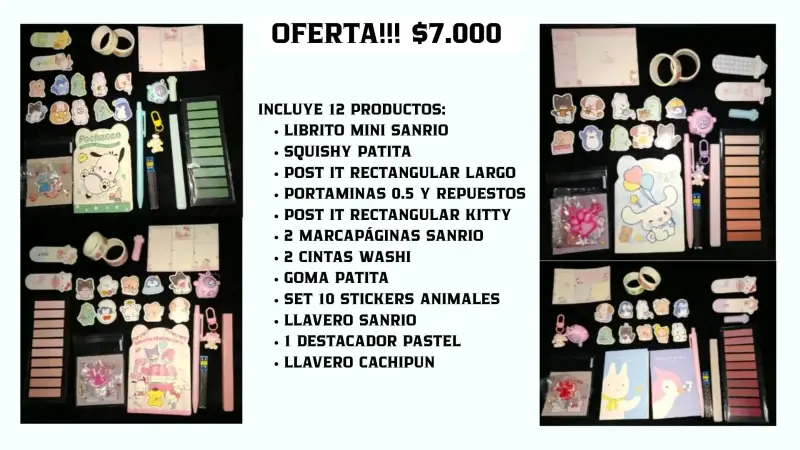Set de Papelería Sanrio con Stickers y Accesorios - 6