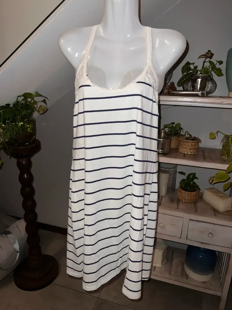 Pijama Bbz de tirantes a rayas con encaje - 1