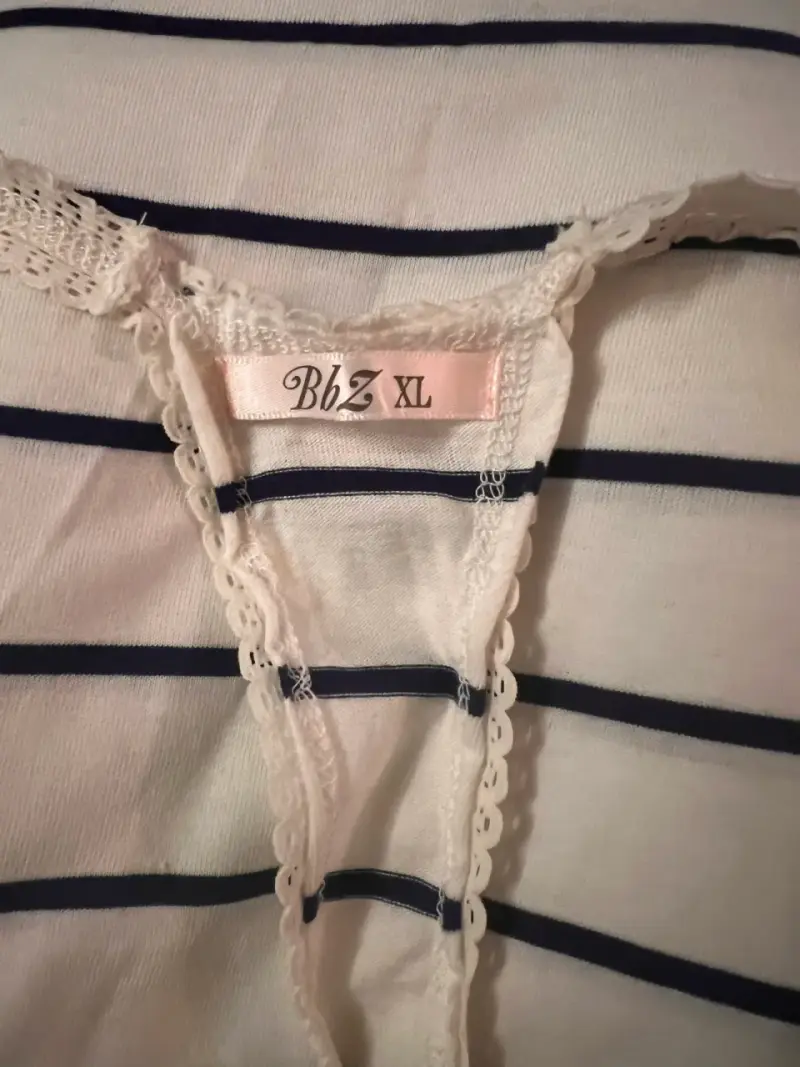 Pijama Bbz de tirantes a rayas con encaje - 4