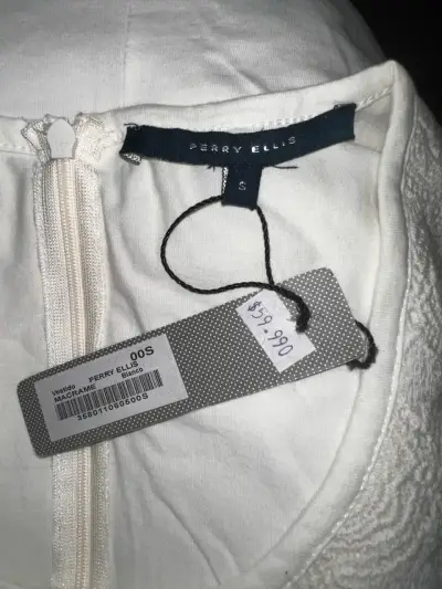 Vestido de encaje blanco Perry Ellis - miniatura 4
