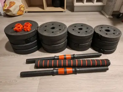 Set de Mancuernas Ajustables con Barra 30kg - miniatura 2