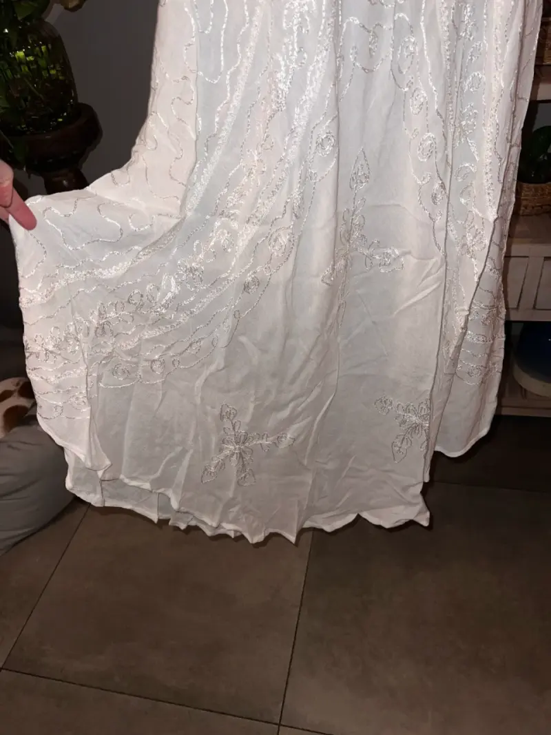 Vestido blanco bordado Mahikaa talla única - 2