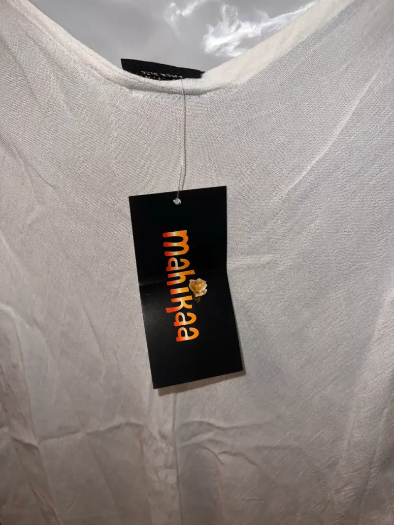 Vestido blanco bordado Mahikaa talla única - 5
