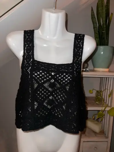 Top de encaje negro Umbale para mujer - miniatura 1