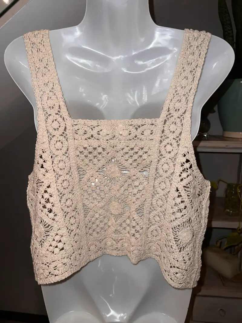 Top de crochet beige Umbrale - 2