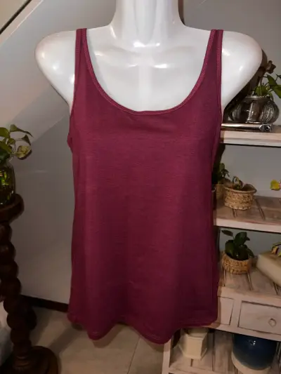 Polera sin mangas burdeos H&M talla M - miniatura 1