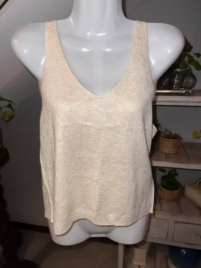 Top sin mangas beige MNG - miniatura 1