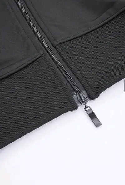 Chaqueta deportiva negra con cierre y rayas - miniatura 6