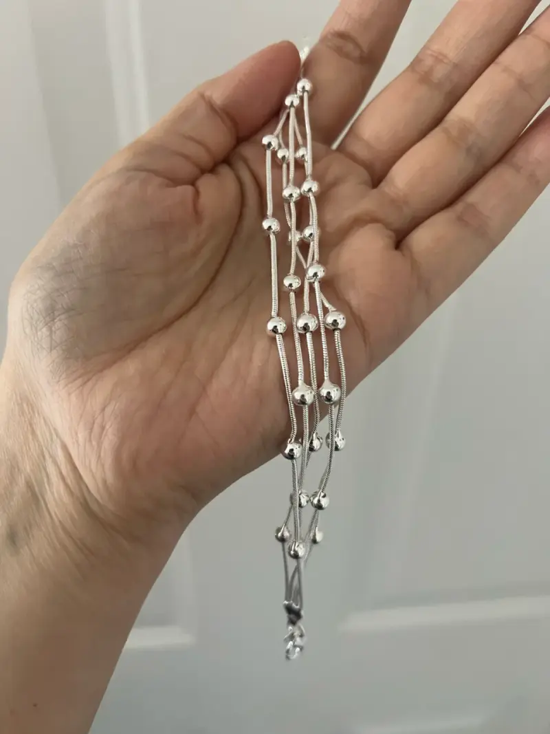 Pulsera de plata con diseño de esferas - 1
