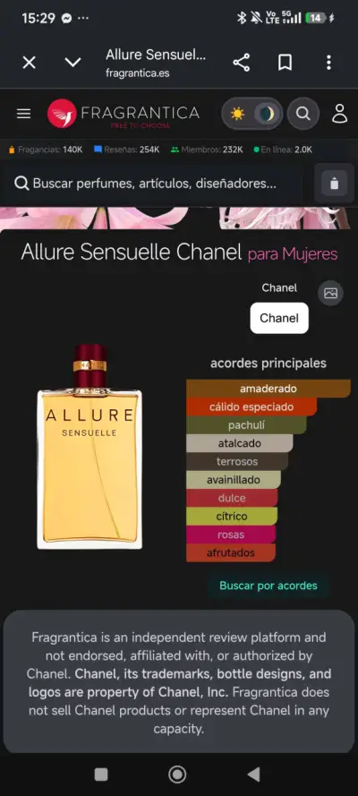Perfume Allure Sensuelle Chanel EDP Mujer 100ml - miniatura 2