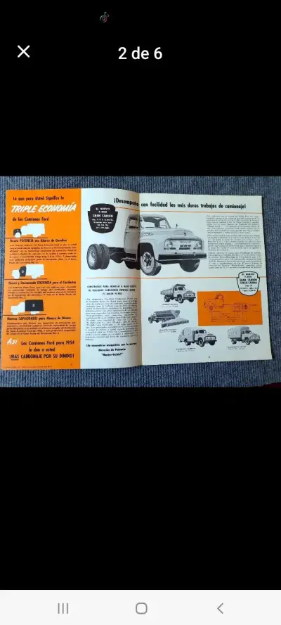 CATALOGO BROCHURE CAMION FORD F 800F-800 1954 - miniatura 2