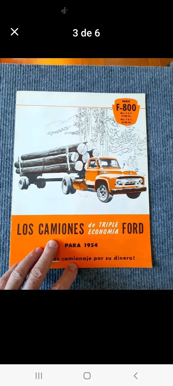 CATALOGO BROCHURE CAMION FORD F 800F-800 1954 - 3