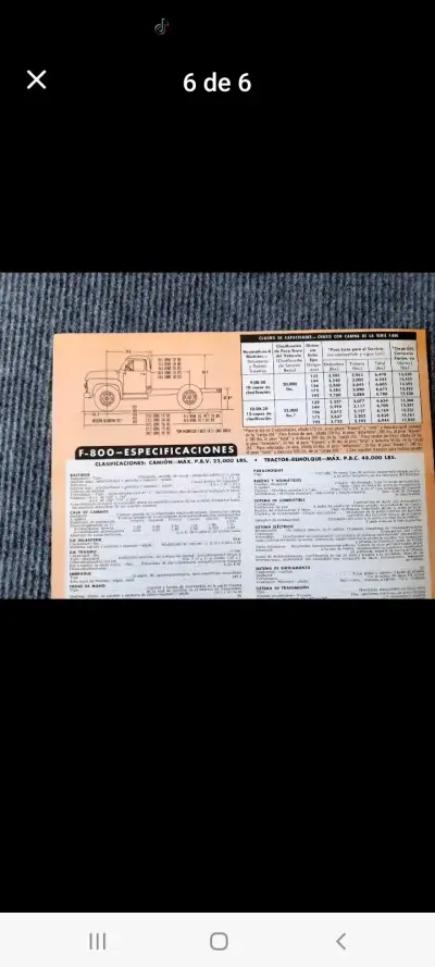 CATALOGO BROCHURE CAMION FORD F 800F-800 1954 - miniatura 6