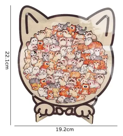 Rompecabezas de madera de gatos con soporte Nuevo - miniatura 1